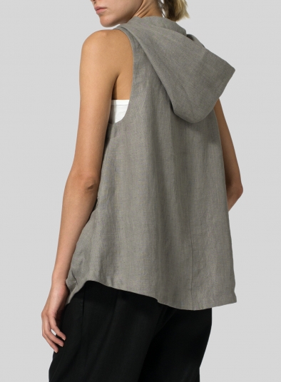 Linen Hooded Vest