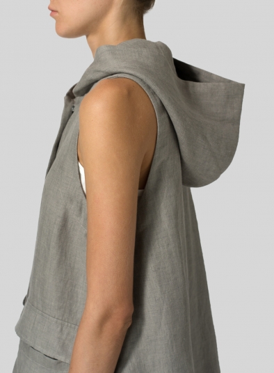 Linen Hooded Vest