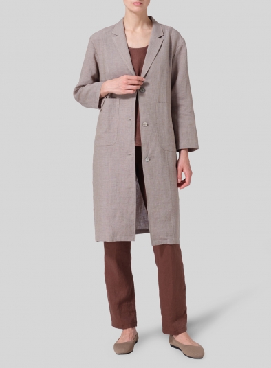 Linen Dropped Shoulder Box Coat