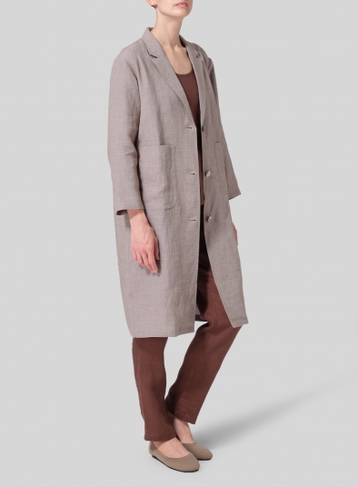 Linen Dropped Shoulder Box Coat