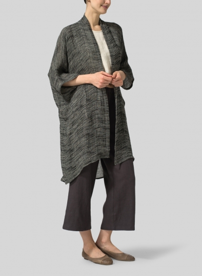 Gauze Linen Longline Oversized Cardigan