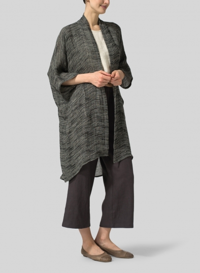 Gauze Linen Longline Oversized Cardigan