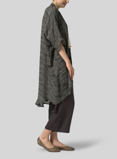 Gauze Linen Longline Oversized Cardigan