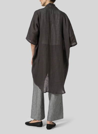 Gauze Linen Longline Oversized Cardigan