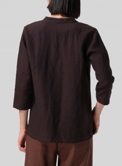 Linen One-Mandarin Button Jacket