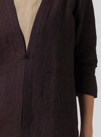 Linen One-Mandarin Button Jacket