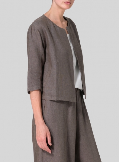 Linen Open Front Jacket