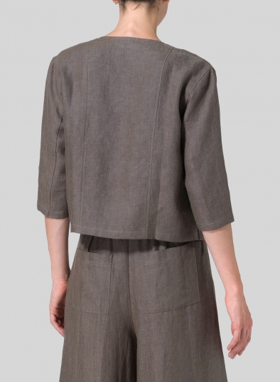 Linen Open Front Jacket