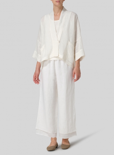 Linen Oversized Kimono Jacket