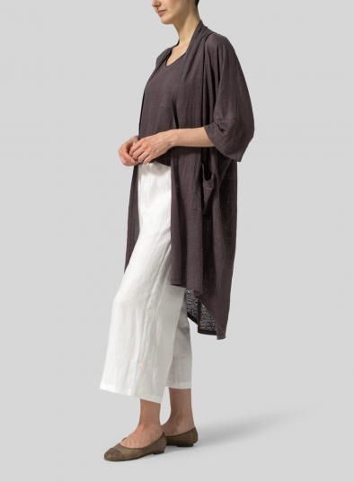 Linen Knit Longline Oversized Cardigan
