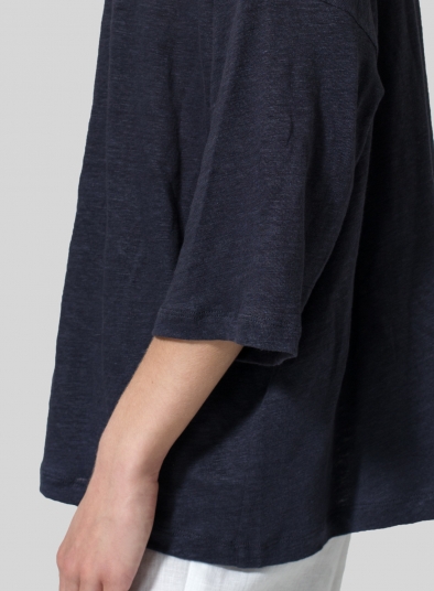 Knitted Linen Square Long Sleeve Top
