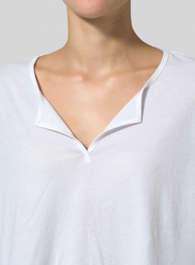 Cotton V-neck Boxy Top