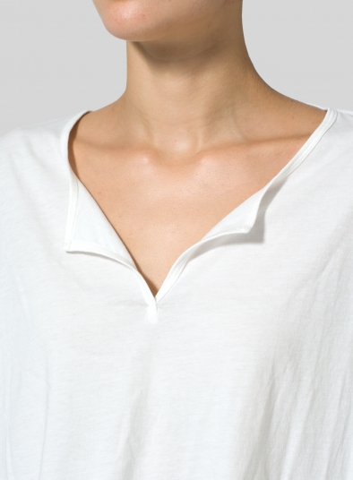 Cotton V-neck Boxy Top