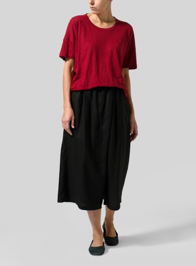 Linen Jersey Boxy Top