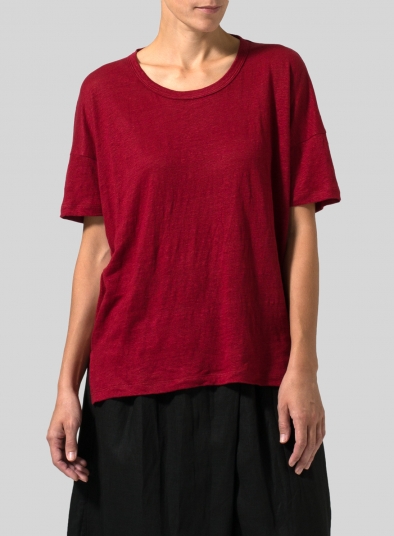 Linen Jersey Boxy Top
