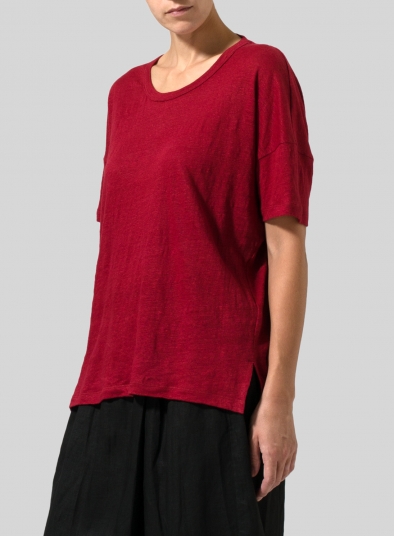 Linen Jersey Boxy Top