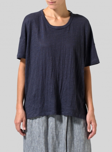 Linen Jersey Boxy Top