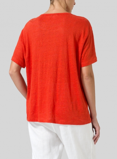 Linen Short Sleeve Jersey Tank Top