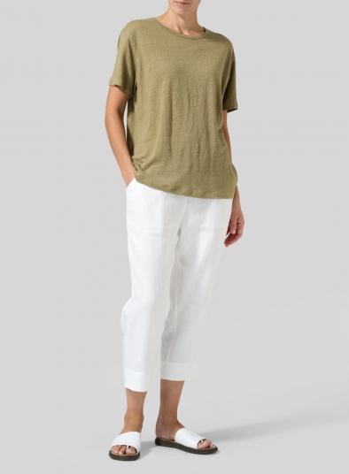 Linen Short Sleeve Jersey Tank Top