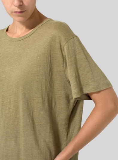 Linen Short Sleeve Jersey Tank Top