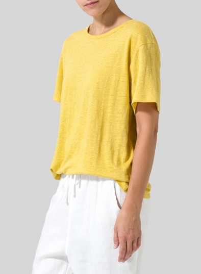 Linen Short Sleeve Jersey Tank Top