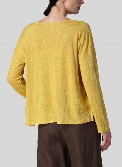 Linen Knitted Long Sleeves T-Shirt