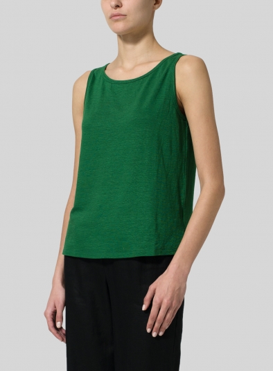 Linen Sleeveless Knit Tank Top