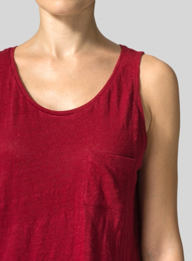 Knitted Linen Sleeveless Short Tank