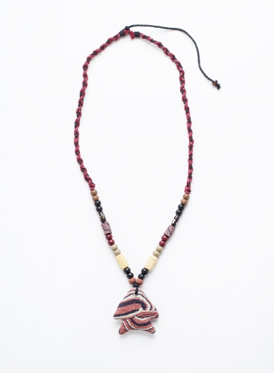 Fish Shape Rock Pendent Braided Necklace