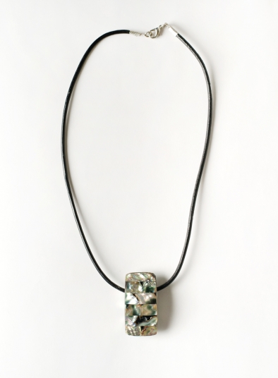 Jade Green Reflect Stone Pendant Necklace
