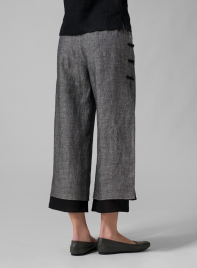 Linen Double-Layer Cropped Pants