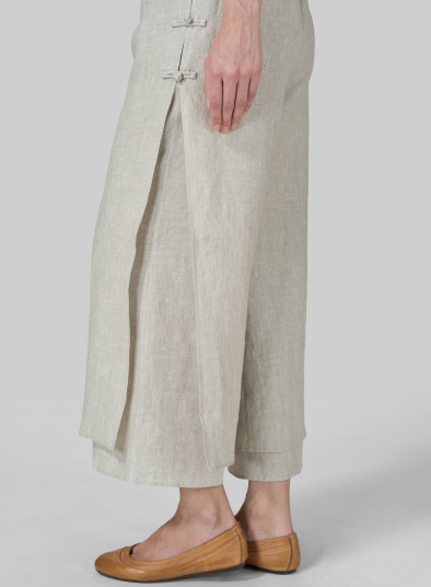 Linen Double-Layer Cropped Pants