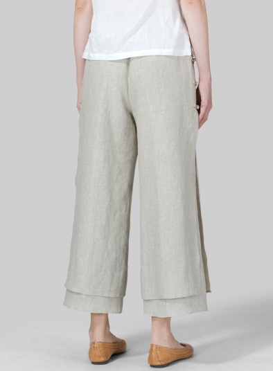 Linen Double-Layer Cropped Pants