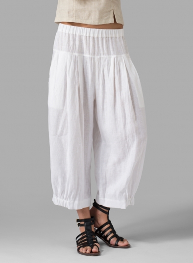 Linen Crumple Effect Harem Pants