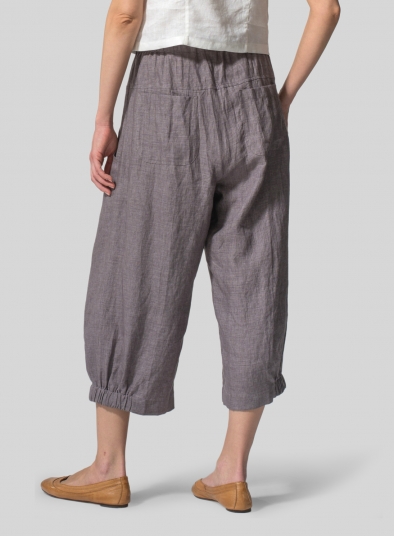 Linen Crumple Effect Harem Pants