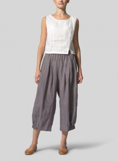 Linen Crumple Effect Harem Pants