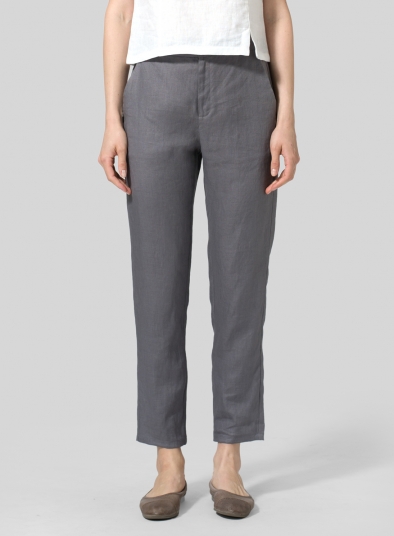 Linen Slim Ankle Pants