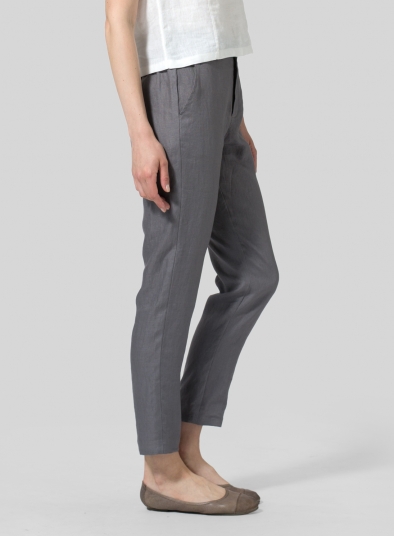 Linen Slim Ankle Pants