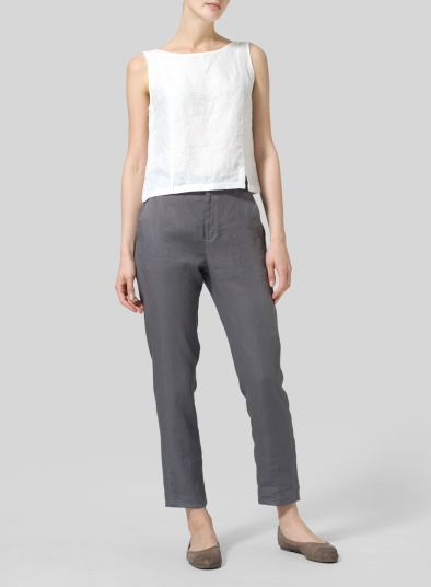 Linen Slim Ankle Pants