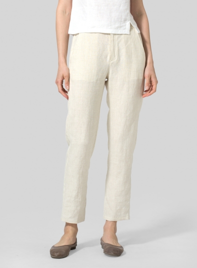 Linen Slim Ankle Pants