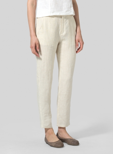 Linen Slim Ankle Pants