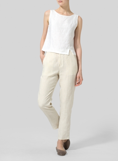 Linen Slim Ankle Pants