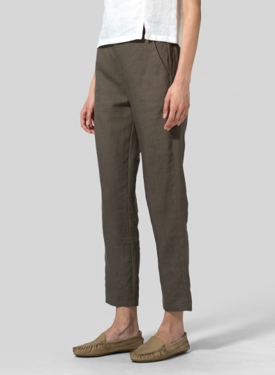 Linen Slim Ankle Pants