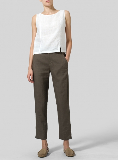 Linen Slim Ankle Pants