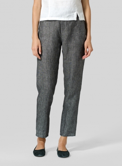 Linen Slim Ankle Pants