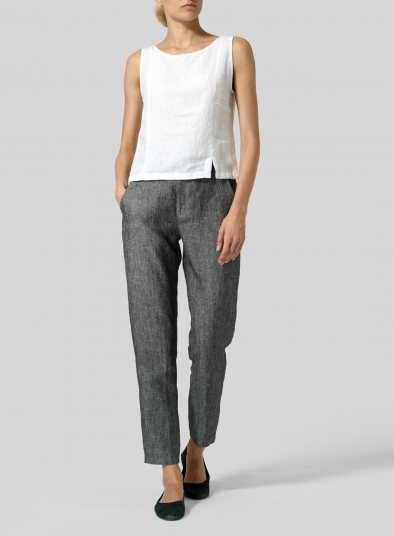 Linen Slim Ankle Pants