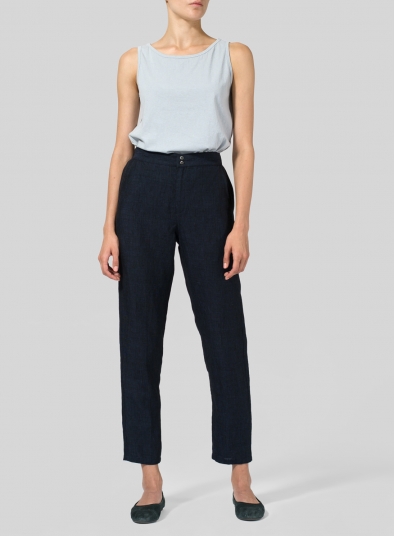 Linen Slim Ankle Pants