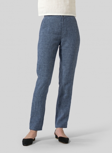 Linen Slim Ankle Long Pants