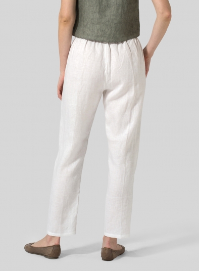 Linen Slim Ankle Long Pants