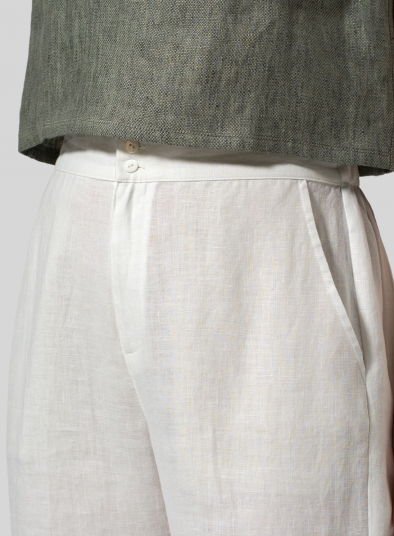 Linen Slim Ankle Long Pants